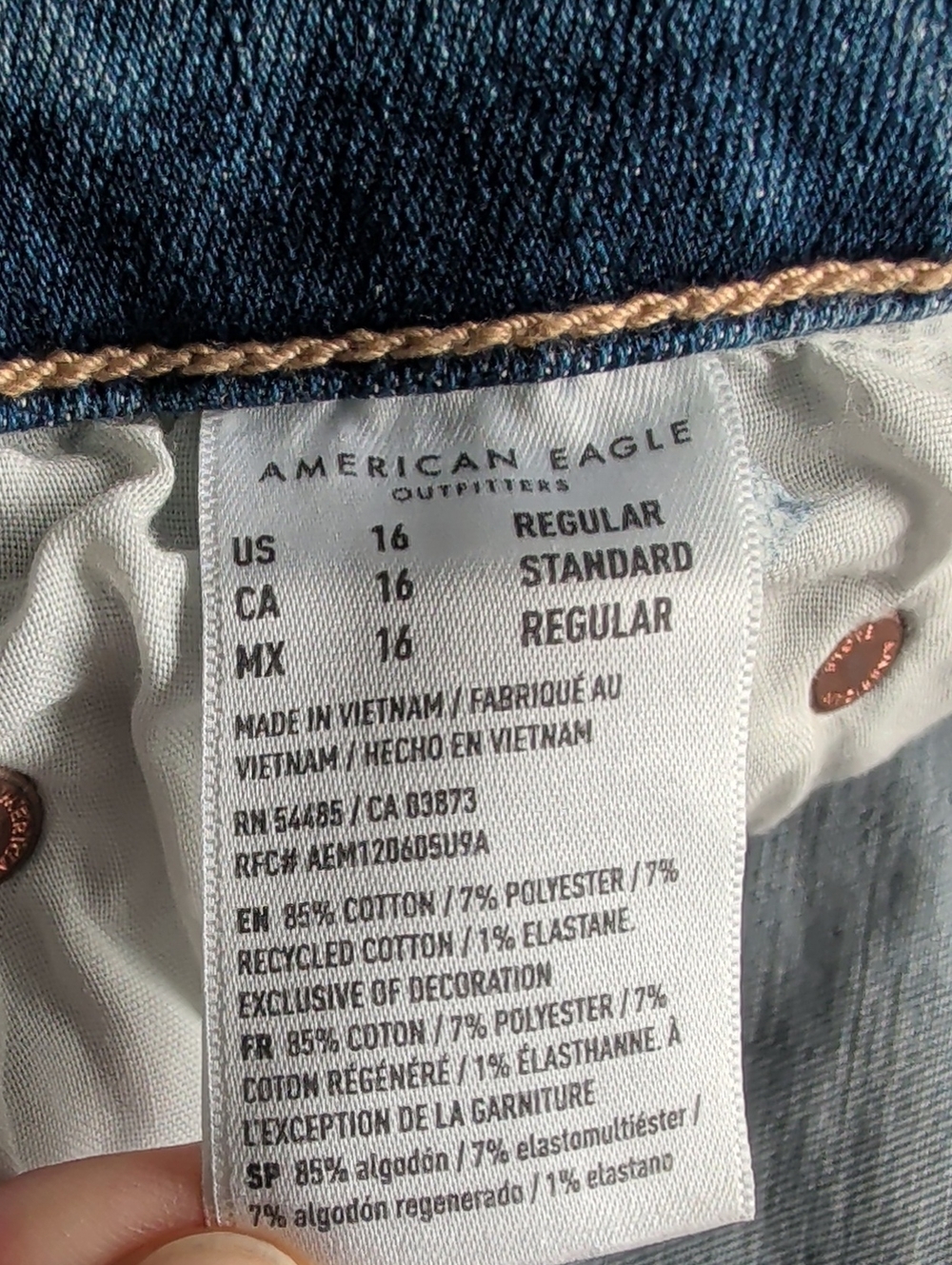 NWT American Eagle Super Hi-Rise Flare Stretch Jeans Women's Size 16 - Picture 6 of 8